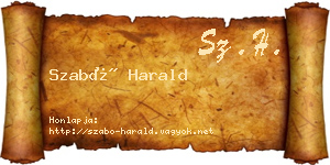 Szabó Harald névjegykártya