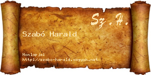 Szabó Harald névjegykártya